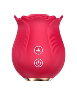 Sugador de Clitóris Recarregável em Formato de Rosa com 12 Modos de Pulsação