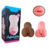 Masturbador Masculino Duplo em Cyberskin - Boca e Vagina 2 - SI