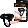 Cinta Peniana Dupla com 2 Próteses em Cyberskin Ajustável Female Harness Ultra Baile 16 x 3,5 e 11 x 4 cm