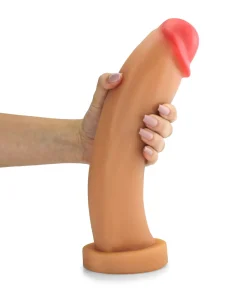 Pênis Gigante e Grosso Banana – Dildo em PVC Flexível 30 x 6,9cm Bege
