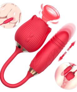 Vibrador de Ponto G e Clitóris com Vai e Vem – Formato de Rosa – YOUVIBE